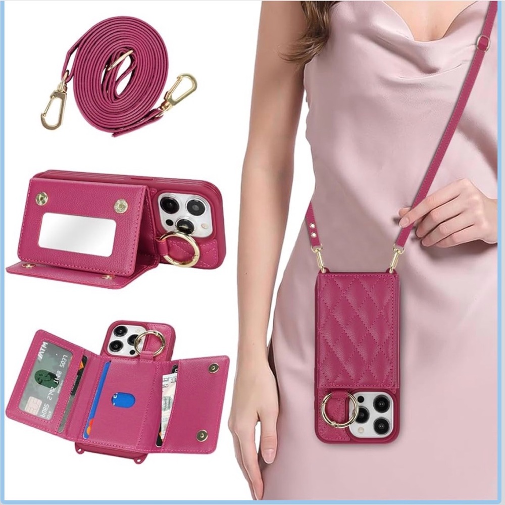 Quilted Phone Crossbody Case with Card Holder